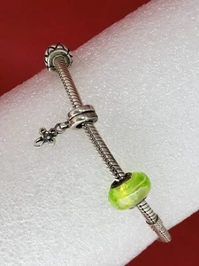 ❤️ Authentic Chamilia 925 Sterling Silver Bracelet with Cross Murano Hugs Charms - Picture 1 of 18