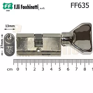 Facchinetti kleiner ovaler Zylinderschlosslauf 53 mm Daumendrehung poliert Chrom - Bild 1 von 3