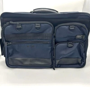 PORTER Men's αGEL GRIP 3WAY Briefcase/Document Case Navy Rare Used Very Good - Picture 1 of 19