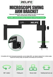 ReLife RL-M28 Universal Microscope Swing Arm Bracket Telescopic 360° Folding UK - Picture 1 of 12