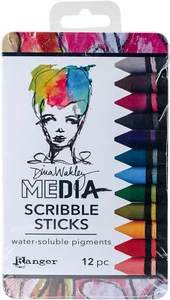 Dina Wakley Media Scribble Sticks 2 12/Pkg - Picture 1 of 2