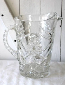 Brocca vintage ancoraggio grande stella di David vetro trasparente primi americani - Foto 1 di 8