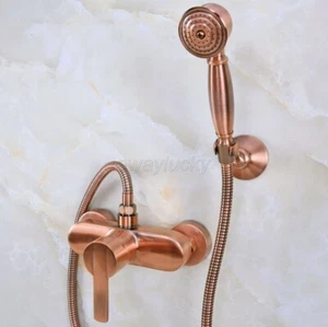 Antiguo grifo de ducha de mano de cobre rojo para montaje en pared para baño - Imagen 1 de 6
