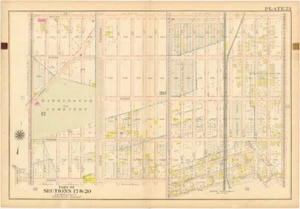 1907 MIDWOOD BROOKLYN VINTAGE MAP | WASHINGTON CEMETERY RR AVENUE I J K L M ++ - Picture 1 of 2