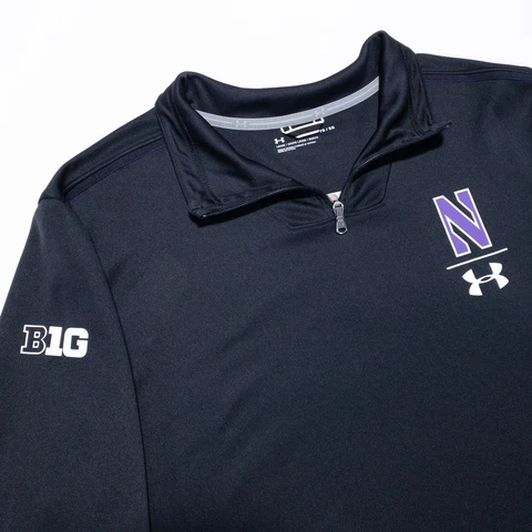 Northwestern Wildcats Team Issue 1/4 Zip Men Large Under Armour Sweatshirt Black Cover
