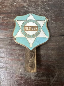 1950s Fraternal Order Police License Plate Topper Porcelain Advertising - Picture 1 of 5