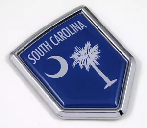 South Carolina USA State Flag Car Chrome Emblem Decal Sticker bike laptop boat - Imagen 1 de 3