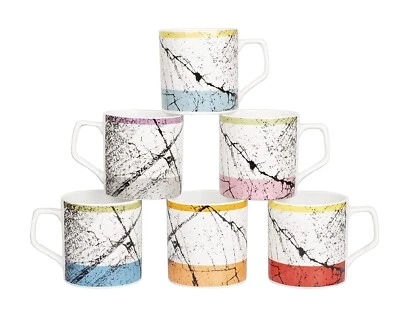 Taza de té de cerámica multicolor, tazas de café, juego de 6 piezas, 200 ml EE. UU. Foto 1 de 4