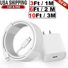Original 3/6/10ft USB-C Wall Charger Cable For iPhone 8 10 11 12 13 14 pro Max