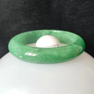 Zertifiziert Klasse A 54-55 mm grün natürliche Burma Jade Jadeit Armreif Armband - Bild 1 von 9