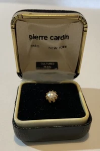 Vintage in Original Case Pierre Cardin Paris Cultured Pearl Tie Tack Pin - Picture 1 of 4
