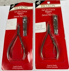 2 pinzas para cutículas de mandíbula completa Revlon con clip para uñas vintage años 90 1536-32 pl leer - Imagen 1 de 2