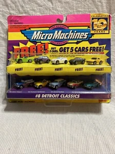 Galoob Micro Machines #8 Detroit Classics 1997 versiegelt beschädigtes Paket Bonus Autos - Bild 1 von 5