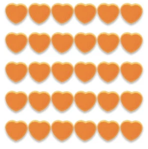 Lot de 30 aimants forme coeurs, 2.6 x 3 cm, orange, neuf - Picture 1 of 1