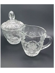 1960s Anchor Hocking STAR OF DAVID Sugar Bowl and Creamer Set Vintage - Picture 1 of 5