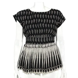 Anna Sui Embroidered Tunic Top Black size 4 boho gothic lolita - 751 - Picture 1 of 6