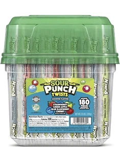 Caramelo tina Sour Punch Twists azul frambuesa cereza fresa 3,9 libras - Imagen 1 de 5
