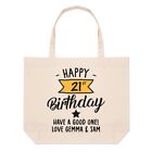 Personalised Happy 21st Birthday Y Banner Large Beach Tote Bag Daughter Friend