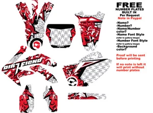 DFR CRF450 GRAPHICS “BOMBER” RED/WHITE 2005-2008 CRF 450 HONDA - Foto 1 di 5