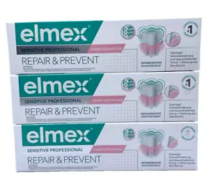 3x elmex Sensitive Professional Repair & Prevent Zahnpasta Zahncreme , 3x75ml - Bild 1 von 1