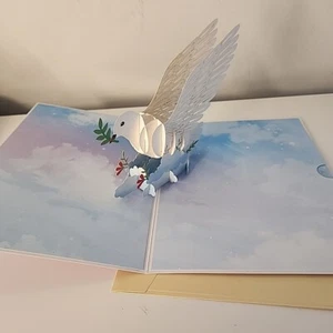 3D Pop up Pigeon Peace Bouquet Flower Card - Picture 1 of 16