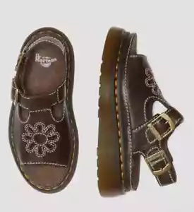 Dr. Martens Dunnet Blume Seetang braune Ledersandalen Größe 5 - 11 WMN VERSAND HEUTE - Bild 1 von 4