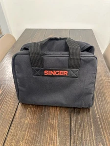 Singer Nähen schwarz Canvas Beuteltasche Tasche Reißverschluss rotes Logo kleinere Größe bei 9" x 12" - Bild 1 von 13