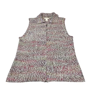 Vintage Bechamel Sweater Vest Womens Large Multicolor Full Zip Acrylic Soft Cozy - Picture 1 of 11