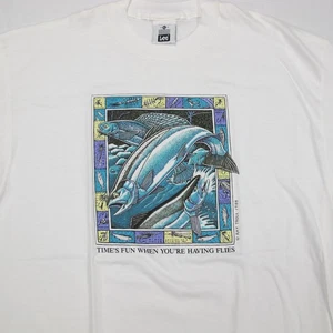 Camisa Ray Troll De Colección Para Hombres XL Blanca Pesca Naturaleza Exterior Arte Camiseta Años 80 - Imagen 1 de 8