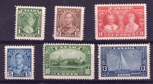 CANADA : 1935 JUBILEE COMPLETE set of 6, MNH / LMM 13c - Picture 1 of 2
