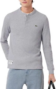 Waffle Henley manga larga calce regular Lacoste para hombre - Imagen 1 de 10