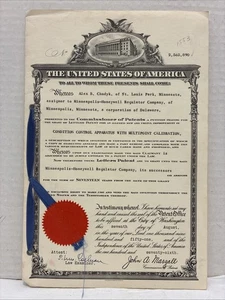 Vintage/Original*United States of America Ribbon Sealed Patent*Minnesota/MN*1951 - Picture 1 of 8