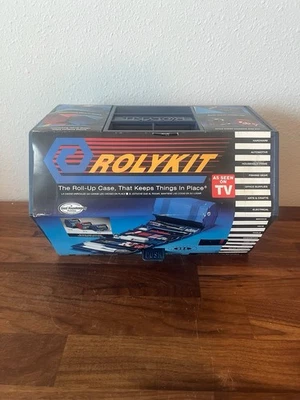 Rolykit Roll-Up Organizing Case Blue Interlocking Blue Storage U.S.A. VTG New - Image 1 of 4