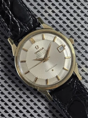 Часы Omega Constellation Pie-pan с автографом/датой нержавеющая сталь 14 карат 1963 - Изображение 1 из 4