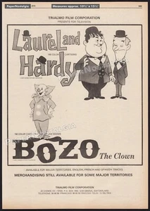 Laurel & Hardy / Bozo el payaso - Anuncio comercial original 1979 / póster_ Larry Harmon - Imagen 1 de 1