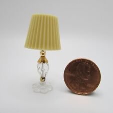 Dollhouse Miniature Chrysnbon Crystal table Lamp w/ Gold Trim Non-Working CB116