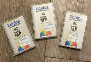 CASSETTE DE VIDEO PAL 3 sellados Konica 8 mm Super MP P6-90 NUEVO SIN USAR SP 90 minutos - Imagen 1 de 4