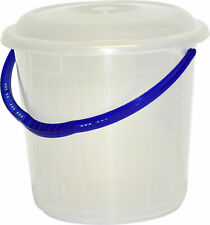 Clear Plastic Bucket with Lid Handle Small Medium Large Storage Bucket Bin