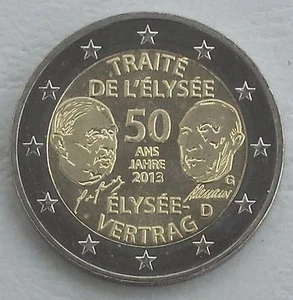 2 Euro Gedenkmünze Deutschland G 2013 Élysée-Vertrag unz - Bild 1 von 1