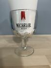 Michelob Beer Heavy Glass Stemmed Thumb Print Dimple Beer Glass