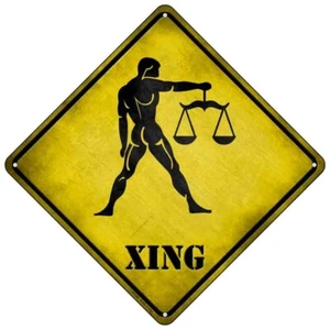 Waage Sternzeichen Tier Xing Mini Metall Straßenhinweis 8" Kreuz Xing Kreuzungsschild - Bild 1 von 1
