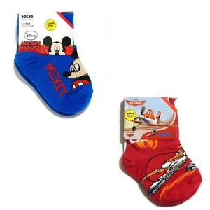 Mickey Mouse Planes Boys Socks 2 Pair Size 4.5-5 Disney Pixar Safety Toes - Picture 1 of 7
