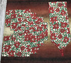 Set 8 Christmas Placemats Cloth Tapestry Table Holly Poinsettia W/ Runner