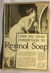 Early 1900’s Resinol soap Ad Clear Complexion 7 X 4 1/4” M2 - Picture 1 of 1