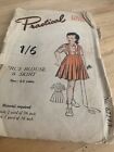 Vintage Practical Paper Pattern Girls Blouse & Skirt Age 2-3 (B/3)