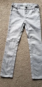 Girls Pants Crazy 8 Girl's Silver Sparkling Skinny Fit metallic Shiny Size 10 - Picture 1 of 13