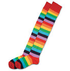 Multicoloured Clown Socks Long Fancy Dress Accessory Footwear Striped Unisex 