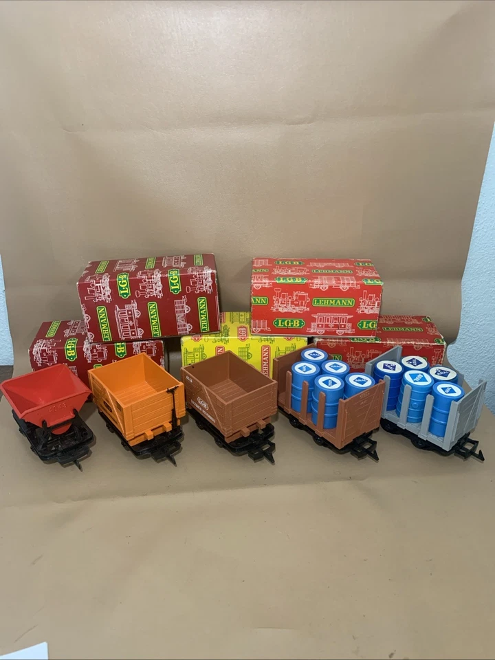 Lot of 5 LGB Short Work Cars 4043 4044 4045 With Original Boxes - Image 1 of 4