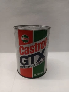 VINTAGE CASTROL GTX MOTOR OIL, CARDBOARD CAN, SAE 10W/40, FULL - Picture 1 of 3