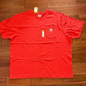 NUEVO CON ETIQUETAS Camiseta Carhartt Para Hombre Naranja Bolsillo Calce Suelto Peso Pesado Talla 3XL - Imagen 1 de 4